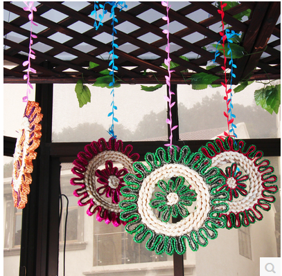 Kindergarten School Building Corridor Veranda Decoration Hanging Accessories Leisure Farm Pure Handcrafted Grass Choreography National Wind Flowers Hanging Accessories