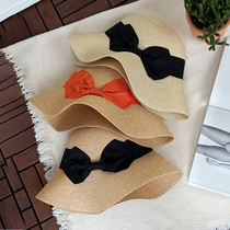 Hat female summer sun hat sunscreen travel straw hat foldable Sun Li same seaside resort beach sun hat