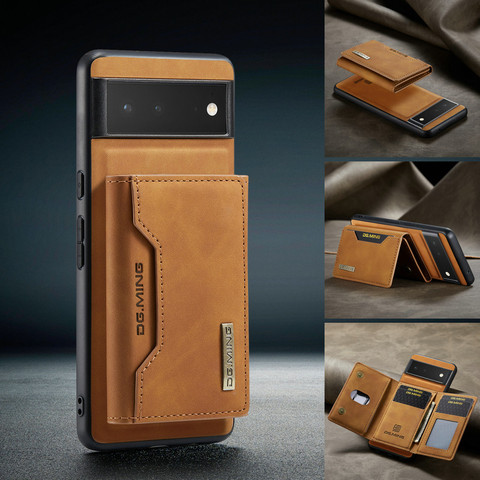 Brown — Card Holder Synthetic Leather 9, 9 Pro, 9 Pro XL Google Pixel Phone Case