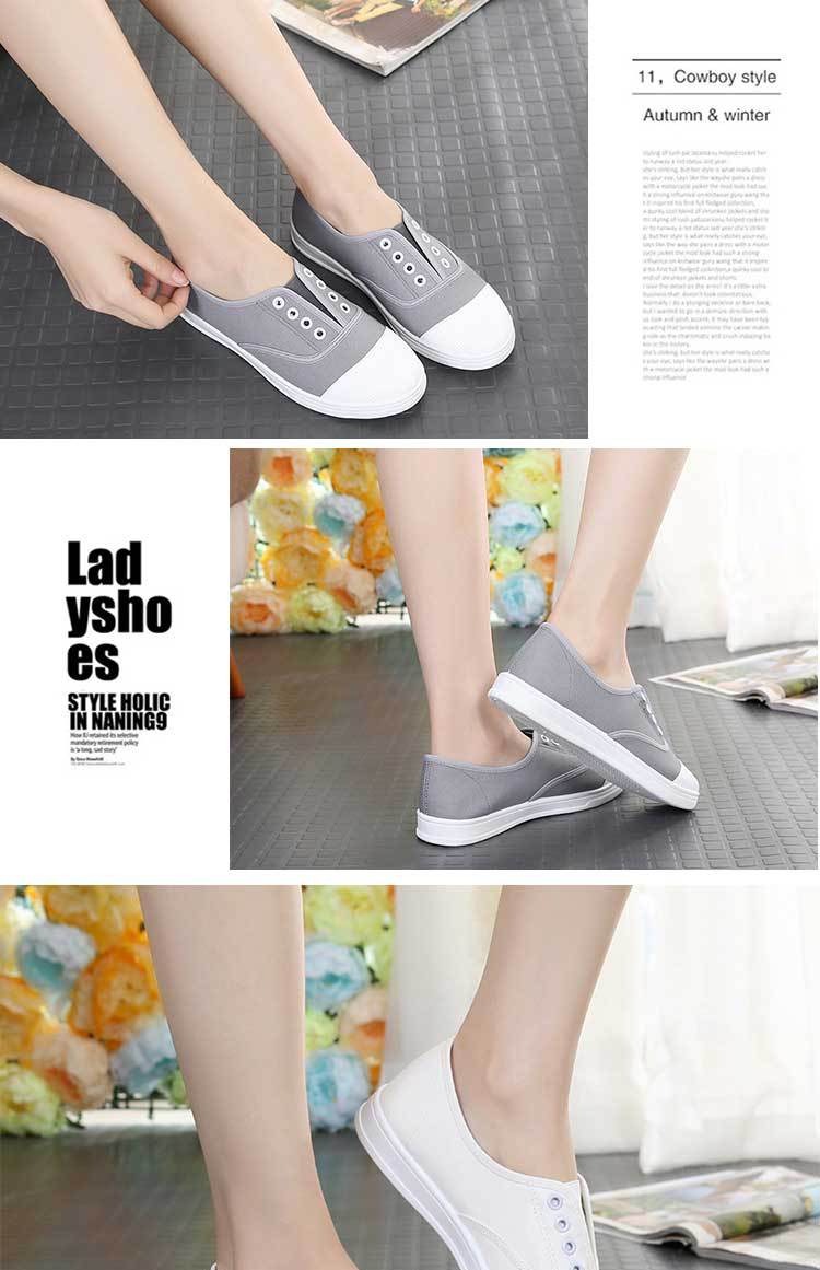 Giày vải trắng mới nữ giả dây đai phẳng giày thông thường Sinh viên Hàn Quốc Giày trắng hoang dã ưu đãi đặc biệt giầy oxford nữ