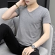Áo thun nam mùa hè màu đen thuần khiết tay áo ngắn cotton đẫm máu - Áo phông dài áo thun unisex
