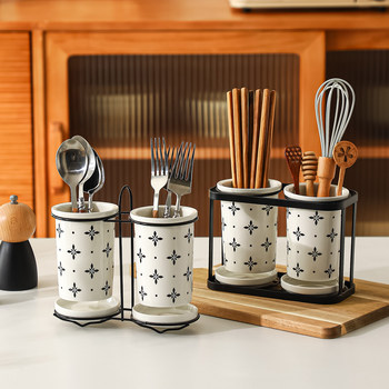 Internet celebrity chopstick cage, beautiful chopstick barrel ceramic household kitchen chopstick barrel special chopsticks knife and fork storage rack
