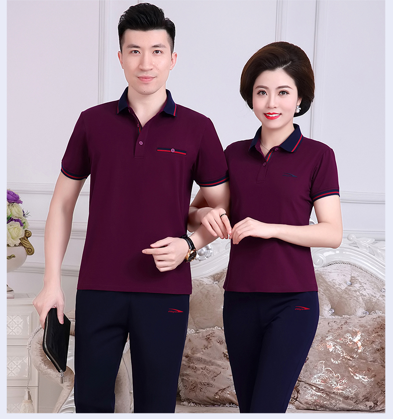 Đàn ông và phụ nữ trung niên mặc đồ thể thao giản dị phù hợp với mẹ và cha mùa hè chạy quần ngắn tay cho các cặp vợ chồng trung niên - Thể thao sau bộ đồ the thao nữ adidas