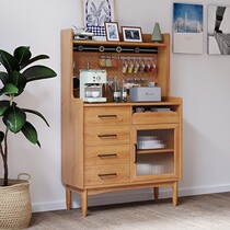 Simple Solid Wood Dining Side Cabinet Tea Water Cabinet Coffee Machine Cabinet Dining Room Lockers operating table with dongle plate small family type cabinet