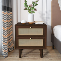 Nordic Solid Wood Bed Head Cabinet Brief About Small Family Type Living Room Sofa Side Cabinet Day Style Rattan bedroom containing cupboard lockers