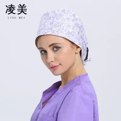 Surgery cap maternity flower hat Doctor Nurse European and American printed gourd hat tie-up anesthesiologist cap