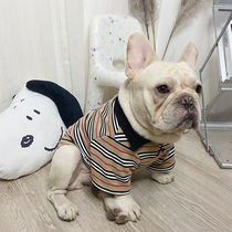 Dogs clothes Pet Bulldog shirts Autumn Winter Stripes Koki Small and Medium Dogs Snownery two-footed