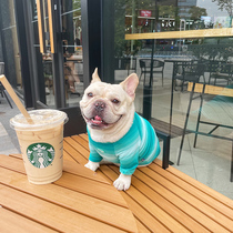 Shivering pets Puppy dog clothes Fat dog Fou slim Pure Cotton Striped Short Sleeve Cat Teddy Snownery Bago Clothes