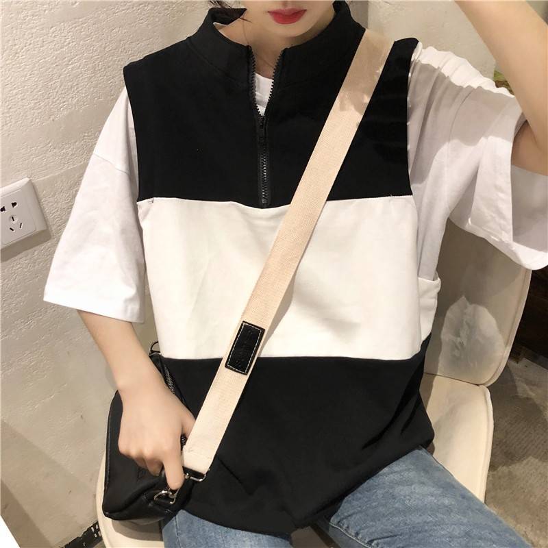 Áo thun ngắn tay nữ hai dây mùa hè top top mù tạt xanh bơ xanh matcha xanh nữ 2019 làn sóng mới - Áo phông áo phông trắng nữ