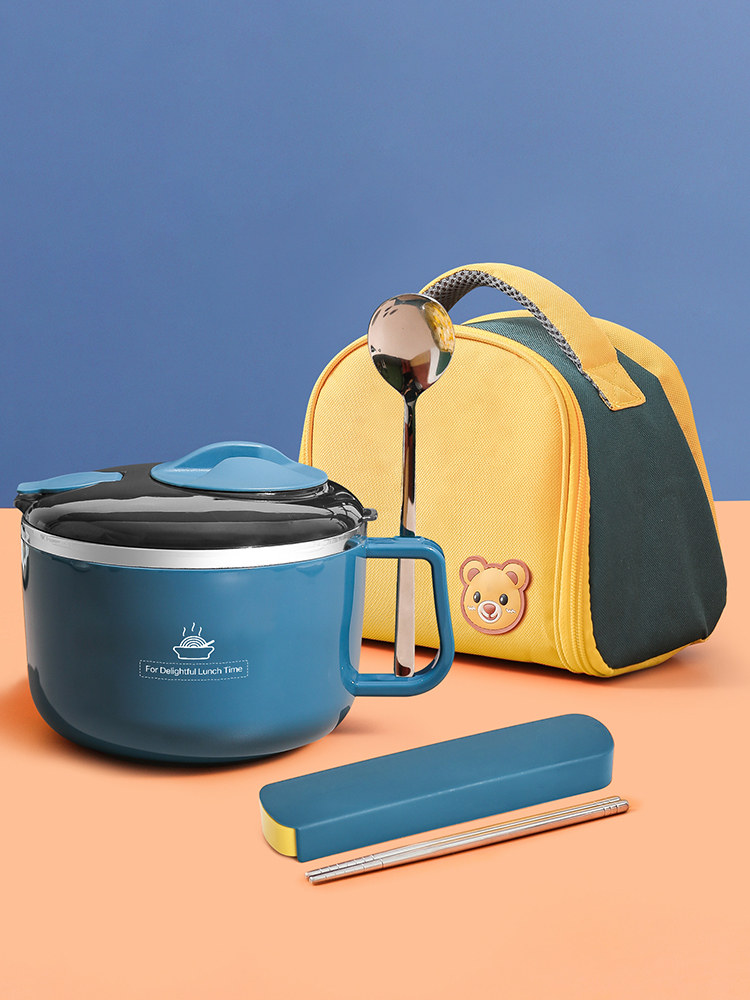 The cafeteria comes with its own bowl, primary school boy's first grade lunch box, rice bowl, special good-looking instant noodle bowl, junior high school girl