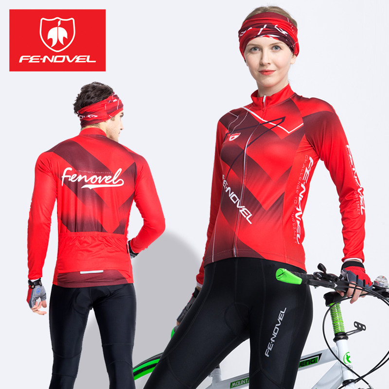 fenovel summer cycling clothing suit men's mountain bike bicycle clothing women's bicycle casual top spring and autumn