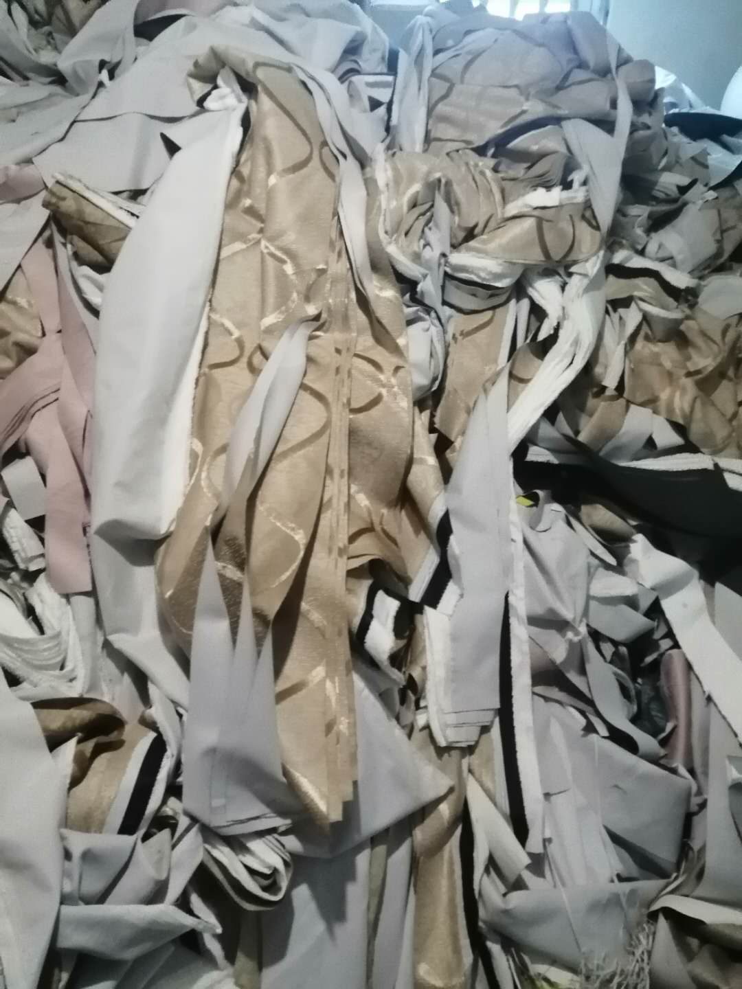 The sandbag is filled with a broken cloth.