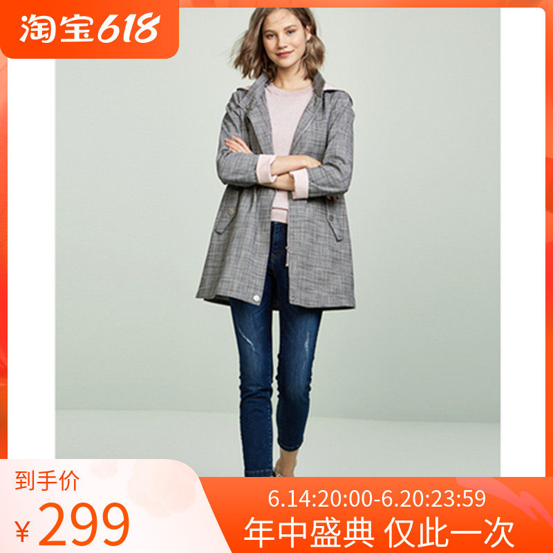 Soundtrack 2021 autumn Winter new Fashion detachable Lianhood The long version of the wind coat jacket female 8C59107220