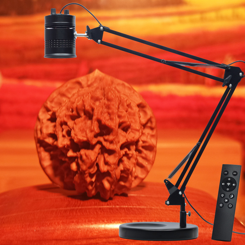 Adjustable Brightness Spotlight for Walnuts, Table Lamp with Yellowish Red and Golden Amber Light for Enhancing Yellow and Red Tones
