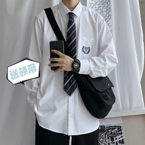 Tie shirt men Korean version of the trend selling vitality DK college style uniform jk couples long sleeve shirt ins Hong Kong wind