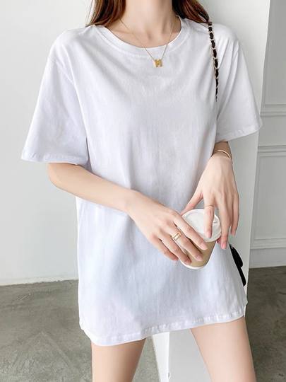 White long-sleeved T-shirt for women 2023 new autumn and winter loose sweatshirt layered with inner layering shirt solid color versatile top