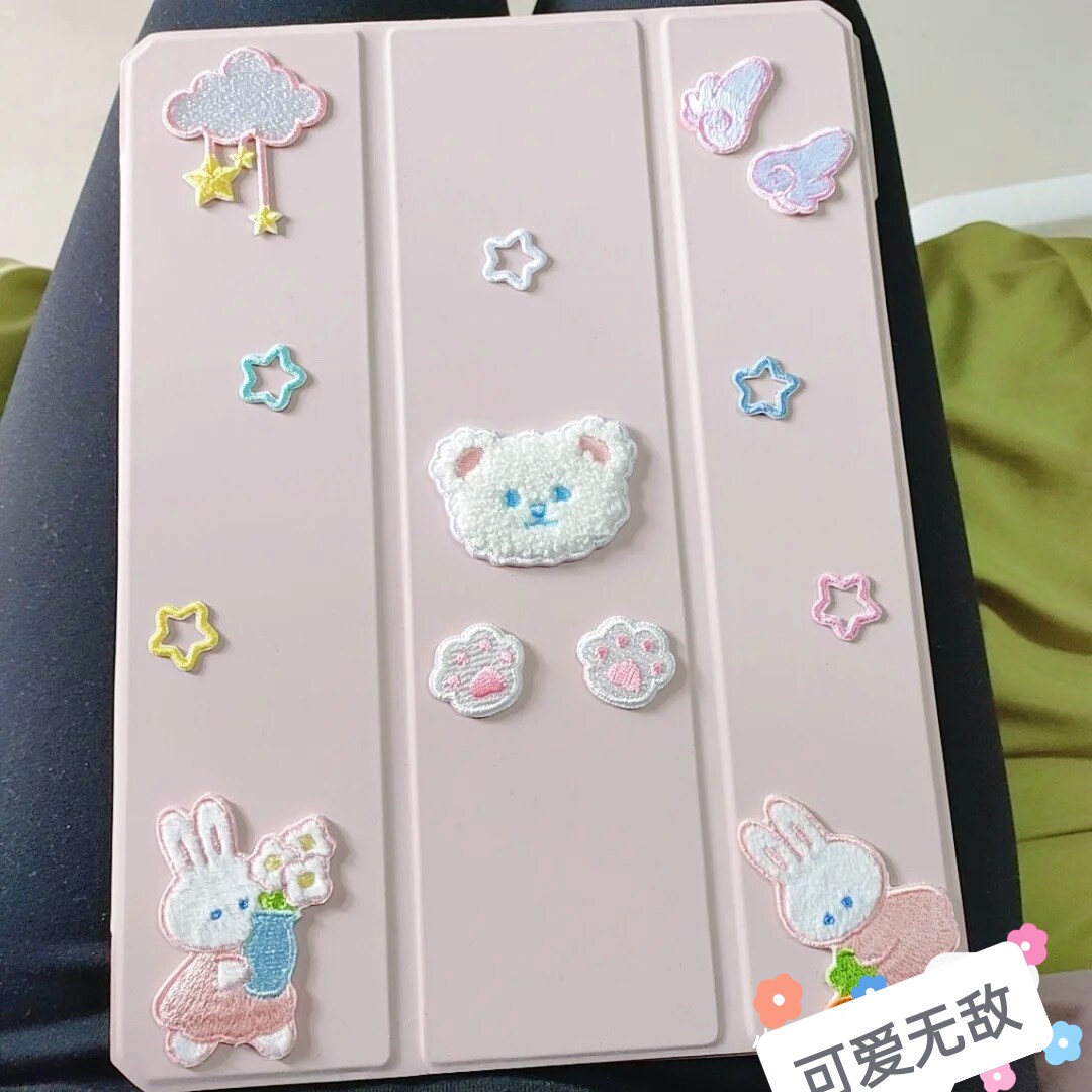 IPAD Shell Cute Rabbit Embroidered Cartoon Cloth Patch Animal Decoration Clots LONGCHAMP PACKAGE COMBINED DIY SELF-ADHESIVE