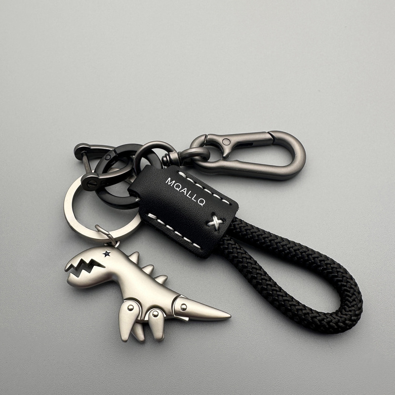 High-End Flocked Wrist Strap Original Dinosaur Car Keychain Cute Cartoon Style Backpack Decoration Gift