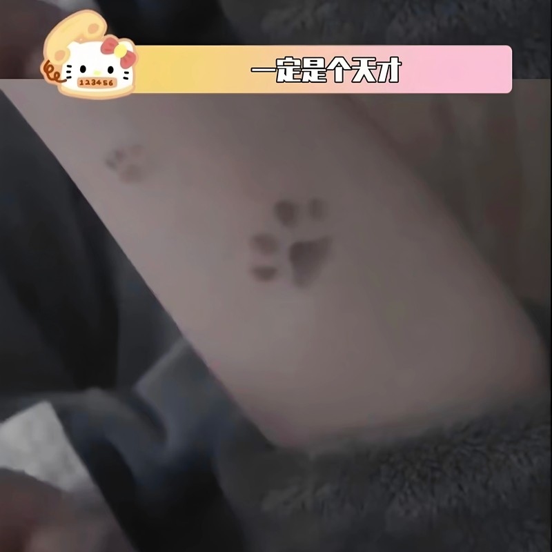 【Pet Owner Essentials】Cat Paw Print Temperature Change Tattoo Sticker Realistic Color-Changing Sticker Waterproof and Long-Lasting