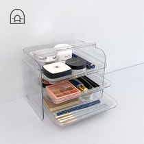 Cosmetics storage box ins student desktop acrylic dustproof jewelry box transparent storage rack ready dish tray