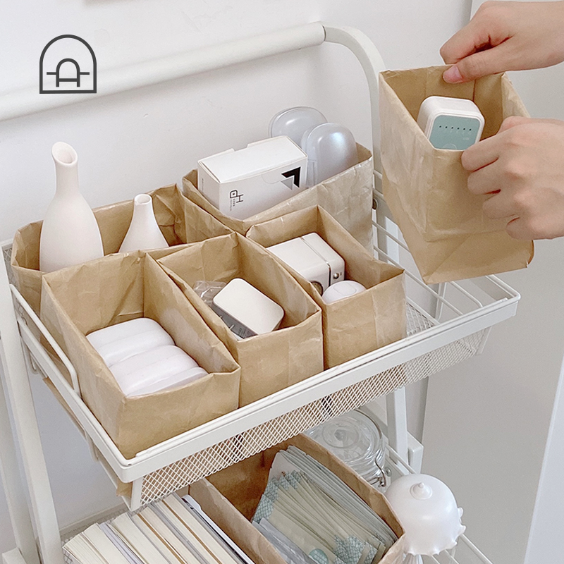 Kraft paper contains bag frozen refrigerator to collect artifacts kitchen fruit and vegetables desktop fresh bag versatile