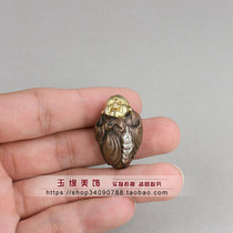 Pure copper red copper pendant small pendant Buddha money bag gilt gilt gold gold Zhaofu keychain accessories