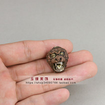 Pure copper copper monkey head Wukong small pendant gilt gilt key chain accessories