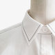 2024 Spring New Professional Loose Raglan Sleeve Shirt Contrast Color Long Sleeve Pure White Shirt for Women Design Sense