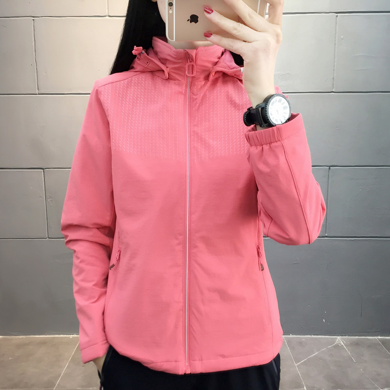 Explore outdoor leisure windbreaker women's autumn and winter new cotton stretch coat Women's cardigan hooded jacket mountaineering clothing tide