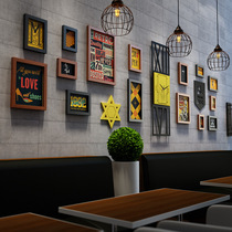 Self-Barbecue Fire Pot Shop Wall Industrial Wind Decoration Painting Steak Restaurant Background Wall Mural Bar Retro Hung Painting