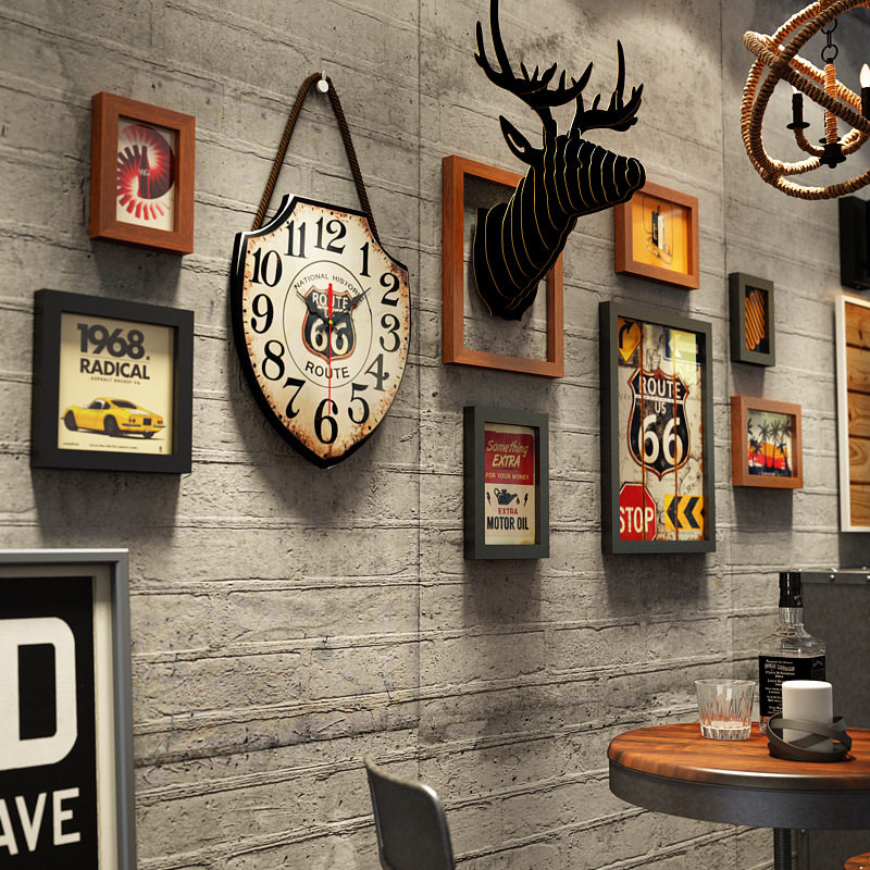Retro Restaurant Hotel Photo Wall Decoration Cafe Industrial Wind Wall Soft Clothing Wall Accessories Barbecue wall Pendant-Taobao