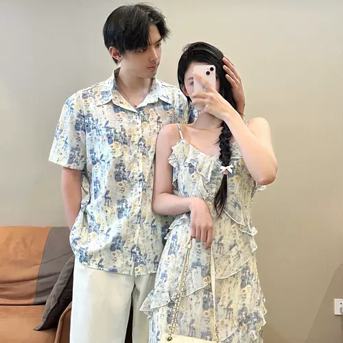 Парная одежда для влюбленных, летняя рубашка, сексуальное платье, юбка