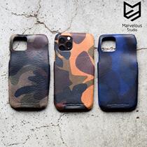 In Stock Roberu iPhone11Pro MAX Case Italy Camouflage Leather