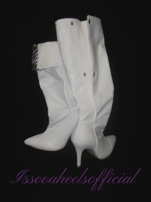 Issooa Original Design "Wild and Untamed" White Zebra Print Heels High-Heeled Boots