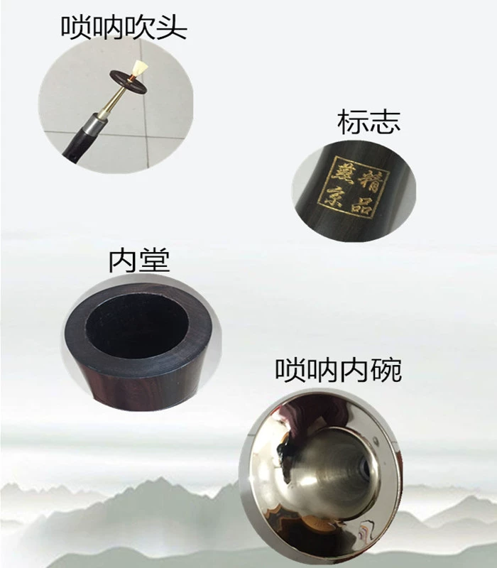 Gỗ mun chuyên nghiệp Yanjing Yan nhạc cụ mới bắt đầu lớn G A B 升 C D thả E nhỏ F để gửi hộp sậy - Nhạc cụ dân tộc