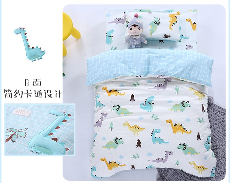 Mẫu giáo chăn bông ba mảnh trẻ em quilt bé ngủ cotton bộ đồ giường trẻ em với lõi sáu mảnh mùa đông 	chăn ga gối hoạt hình cho bé