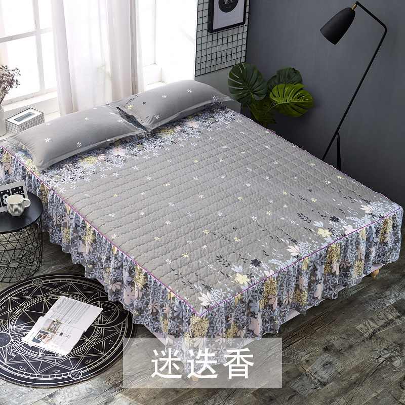 khăn trải giường bông giường váy bụi che dày hơn một mảnh nệm bìa bảo vệ cho một giường 1,5m 1.8m1.2 Li - Váy Petti drap giường có viền
