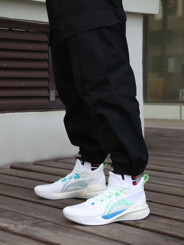 Fenghuo Lining Li Ning Sonic 10 TD Team Model Бело-Розовая Сакура Практичные баскетбольные кроссовки ABPS015-1