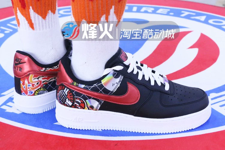 Campfire NIKE AIR FORCE 1 giày graffiti AF1 THẤP CK0732-081 CK5738-191 - Dép / giày thường