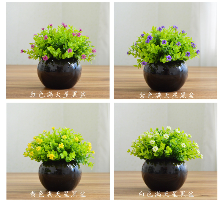 Mô phỏng cây xanh trồng trong nhà phòng khách đồ nội thất bàn mini trang trí hoa giả cây nhựa Milan starry - Hoa nhân tạo / Cây / Trái cây cây hoa giả để phòng khách