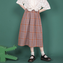 Small onion good Cut Original retro plaid skirt girl 2021 summer students high waist casual thin A- line dress