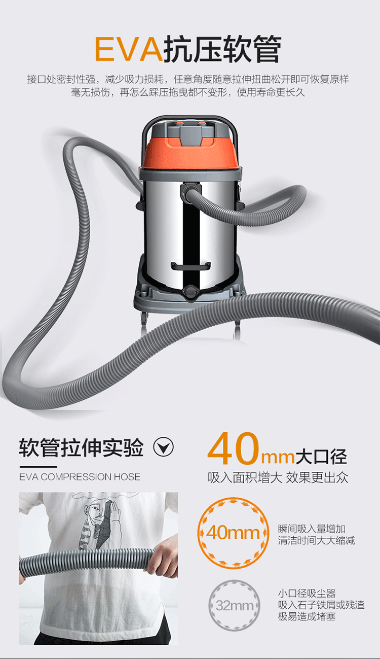 Jeno JN601-3500W công suất lớn máy hút bụi công nghiệp thương mại nhà máy thùng mạnh mẽ nhà xưởng bụi - Máy hút bụi robot hút bụi robotek
