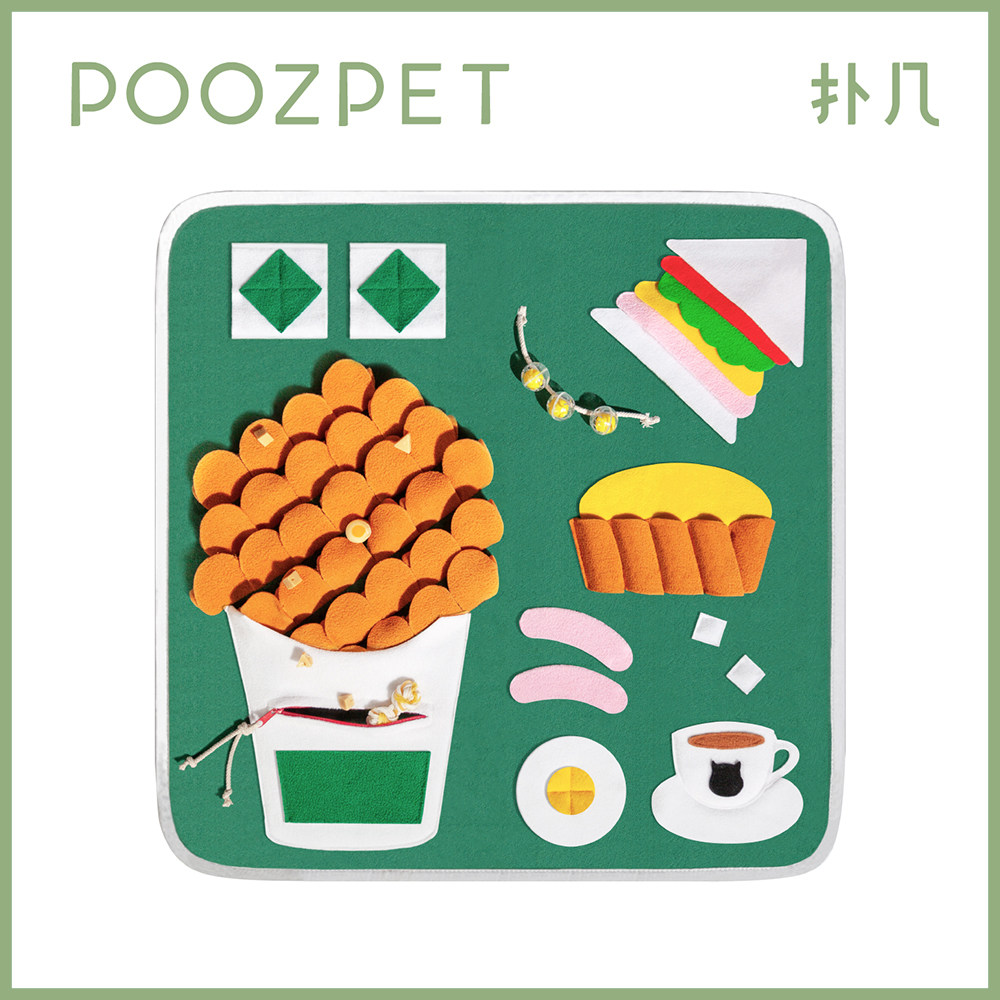 POOZPET Hong Kong-style tea restaurant pet anti-demolition home toy cat and dog washable fun game sniffing mat
