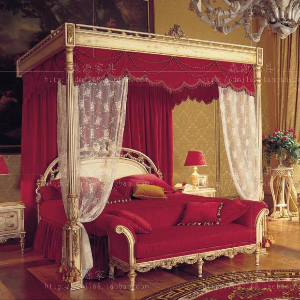 italian lococo large bed European-style solid wood carvings double bed villa bedrooms 1 8 princess bed palace furniture