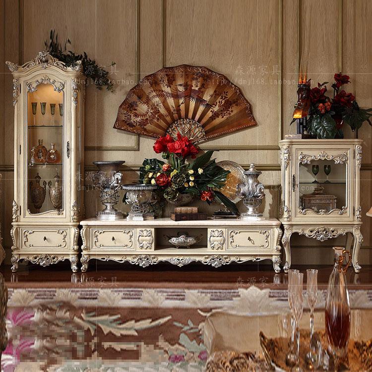 Luxury Aufa Style Villa Innate Living-room Marble TV Cabinet Single Door High And Low Wine Cabinet Decorated Cabinet Composition Cabinet