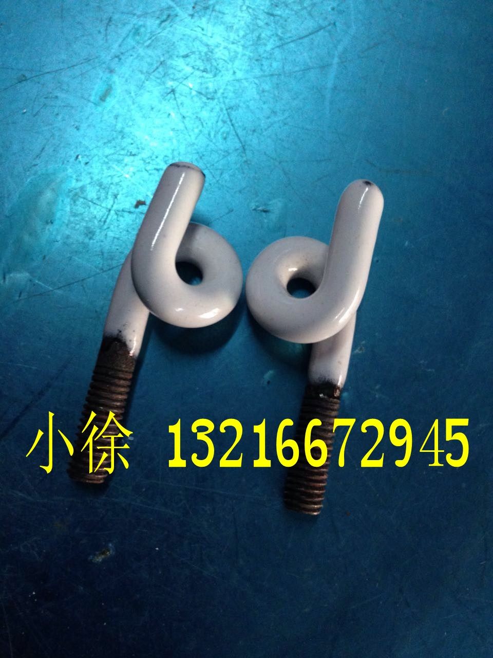 Textile enamel guide yarn hook pig tail ring over coil ceramic left and right guide yarn hook M6 length 43