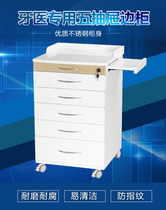 Stainless steel dental side cabinet Dental clinic mobile cabinet Material storage Nurse medical workbench cart