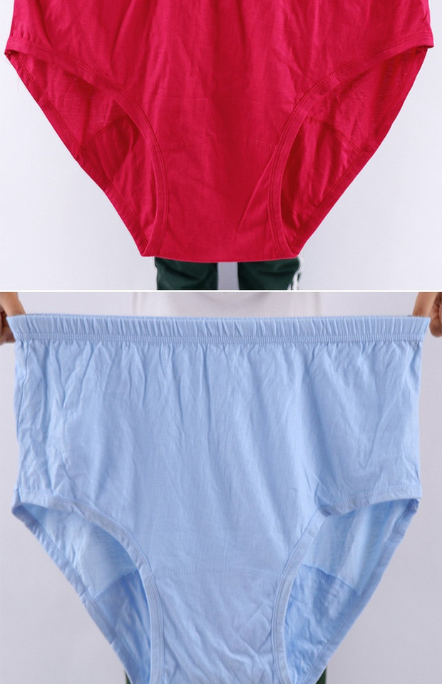 Năm sinh màu đỏ nam và nữ đồ lót cotton trung niên eo cao cộng với phân bón XL quần tam giác đầu quần bà già sịp nam