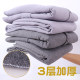 Middle-aged and elderly three-layer quilted thermal underwear set men's plus size plus size cotton jacket cotton pants thickened home clothes