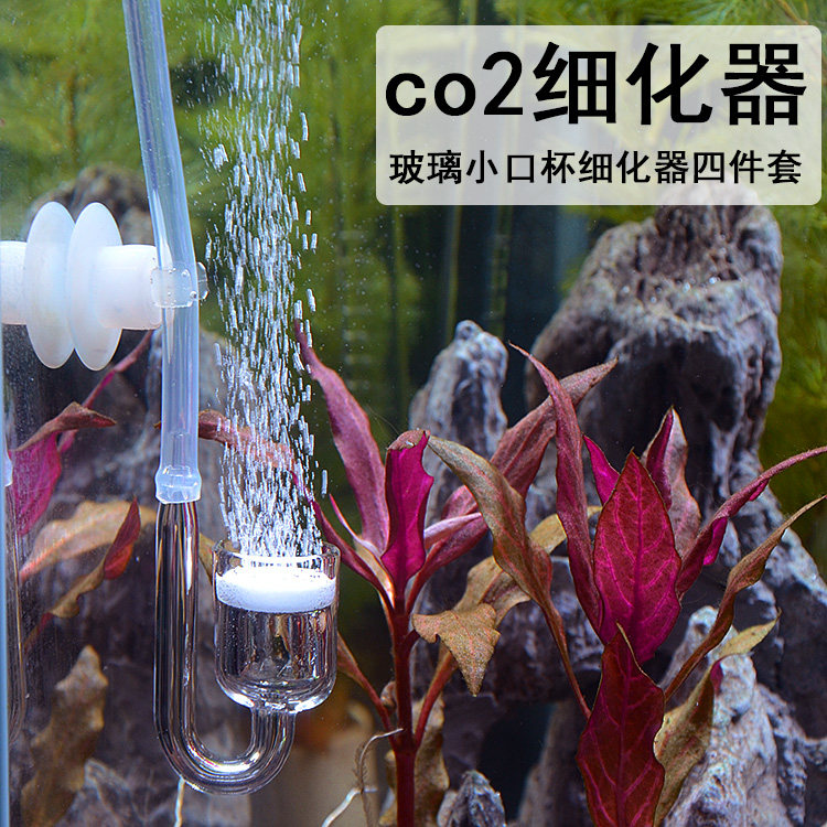 Gold water family fish tank glass small outlet cup four pieces of carbon dioxide CO2 refiner Bent Pipe Stop valve suction cup